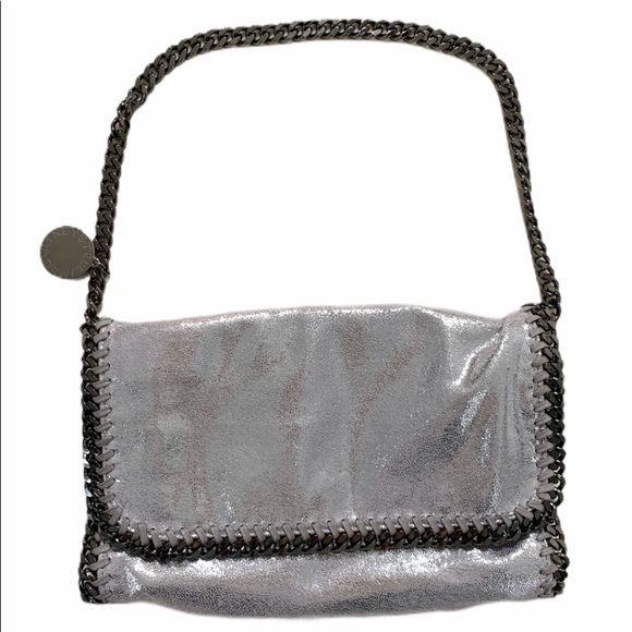 Stella McCartney Falabella Foldover Bag EUC Metallic Silver - Picture 6 of 17